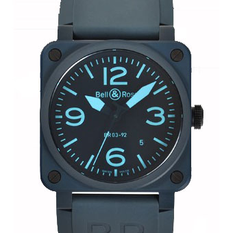 BELL＆ROSS ベル&ロス スーパーコピー BR03-92 BLUE CERAMIC  セラミック ブラック 【世界500本限定】